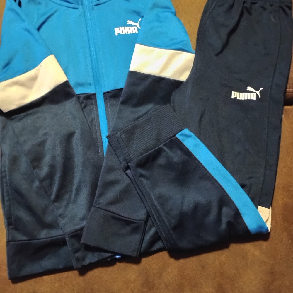 Puma Kids Blue and Black Joggers